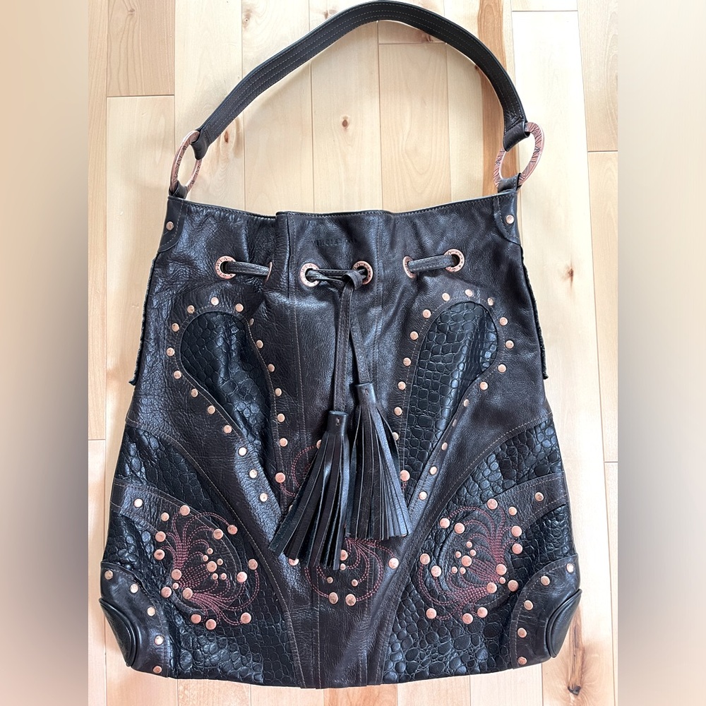 Vintage Vince Bench Genuine Leather Draw String Bag